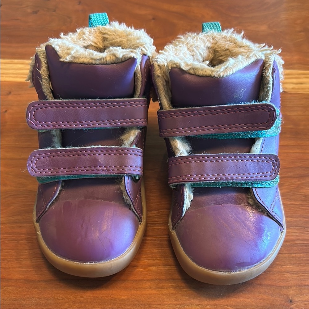 Purple and Brown Winter Boots with Non-Slip Soles